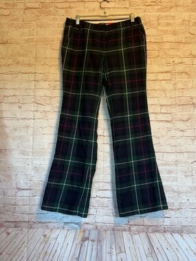 J. Crew vintage 100% Virgin wool flare city fit plaid pants size 8